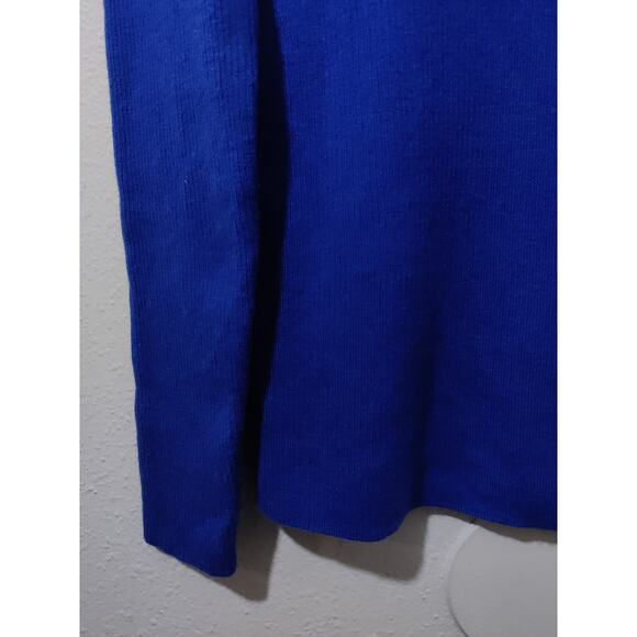 J. Crew Blue Merino Wool Blend Crew Neck Pullover Sweater Size L - Picture 6 of 7